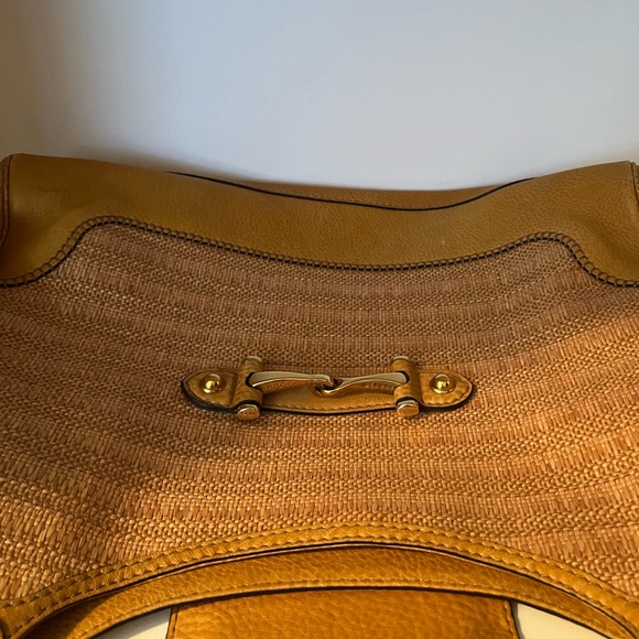 GUCCI Pelham Raffia Tote Authentic Straw Leather Bag - Picture 2 of 7